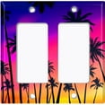 thumbnail image 6 of Metal Light Switch Plate Cover Colorful Beach Sunset Palm Trees BCH001, 6 of 14