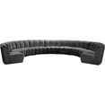 thumbnail image 3 of Maklaine 9-Piece Contemporary Velvet Modular Sectional in Gray, 3 of 4