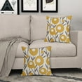 thumbnail image 3 of Spring Brown Yellow Floral Pillow Covers 18x18 Set of 2 Rustic Art Flower Decorative Throw Pillow Cases Outdoor Farmhouse Decor for Sofa Couch Bed, 3 of 6