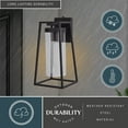 thumbnail image 3 of Vaxcel Nash Black Outdoor Modern Wall Lantern, Dusk to Dawn Photocell, 1-Light Wall Lamp Sconce with Clear Seeded Glass-Size:7.5, 3 of 8