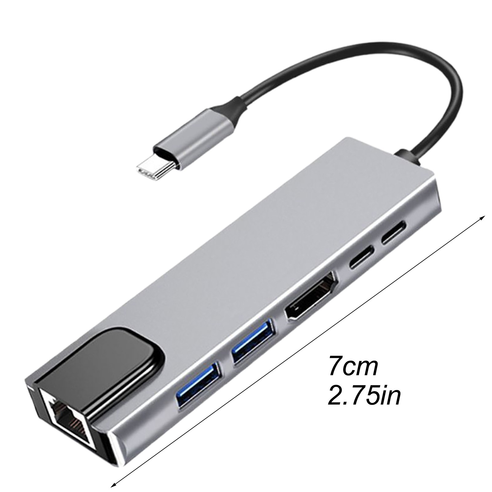 Adapter 6 in 1 USB C Hub Docking Station for Laptop - Expand Connectivity with Versatile USB C Multiport Adapter