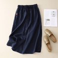 thumbnail image 3 of Fsqjgq Skater Skirt Boho Skirts for Women Leather Skirt Skorts for Women Denim Womens Linen Button Down Split Midi Skirt Pleated Skirt Casual High Waist A Line Swing Skirt with Pockets XL, 3 of 4