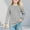 Gray, variant on Girls' Red Long Sleeve Shirt - 95% Polyester 5% Spandex, Crew Neck Kids Top with Chest Pocket, Loose Fit for Ages 6-12, Casual Daily Wear (Sizes 120-160),Size 5 T
