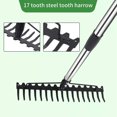 TUMALL Bow Rake Heavy Duty Garden Rake 17 Steel Tines Metal Rake Tool