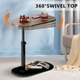 thumbnail image 4 of ANJORALA 19.68"Height-Adjustable Side Table with 90°Tilting & 360°Swivel Desktop,Detachable Baffle End Table(Walnut), 4 of 10