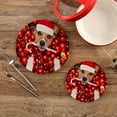 thumbnail image 2 of SKYSONIC Christmas Jack Russell Pot Holders Trivets, 2 Pcs Heat Resistant Trivets,Santa Ball Candy Cotton Thread Weave Mats for Hot Pads Pans Pot Bowl Teapot for Kitchen Decor, 2 of 7