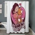 thumbnail image 3 of CafePress - My Cat Is My Valentine - Unique Fabric Shower Curtain 70" x 72", 3 of 3