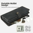 for iPhone 16 Wallet Case with Lanyard, Soft PU Leather Zipper Wallet Case Buckle