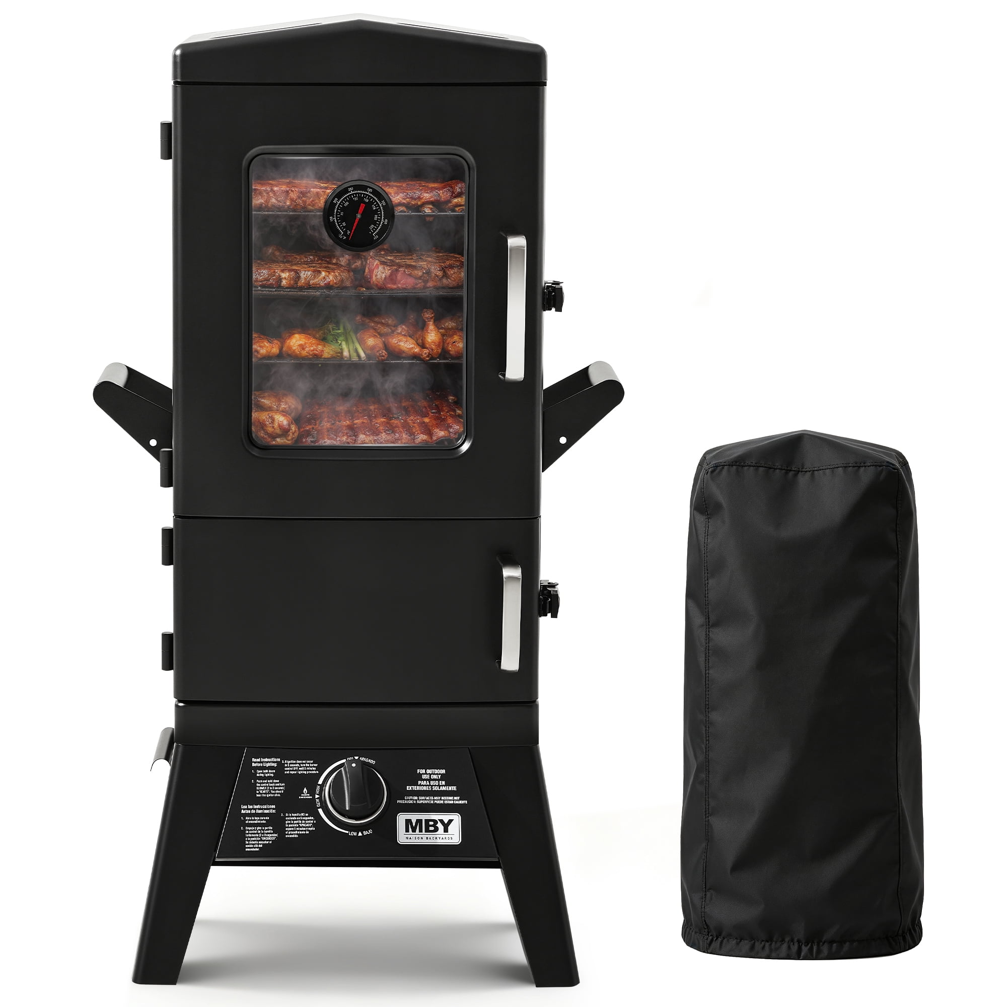 JXXM, Outdoor Propane Gas Smoker, Vertical Design, 4 Removable