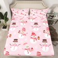 thumbnail image 2 of Castle Fairy Boys Girls Cartoon Winter Snowflakes Snowman Twin Sheet Sets 3pcs,Happy New Year Twin Fitted Sheet Microfiber,Merry Christmas Xmas Breathable Flat Sheet,Super Cozy Room Decor, 2 of 7