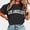 Black, variant on YHAJDS T Shirts for Women Short Sleeve Round Neck Letter Print Casual Pullover Summer