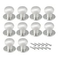 thumbnail image 2 of Uxcell 10mmx11mm Gift Jewelry Box Single Hole Round Knobs Pull Handle Silver Tone 10pcs, 2 of 5