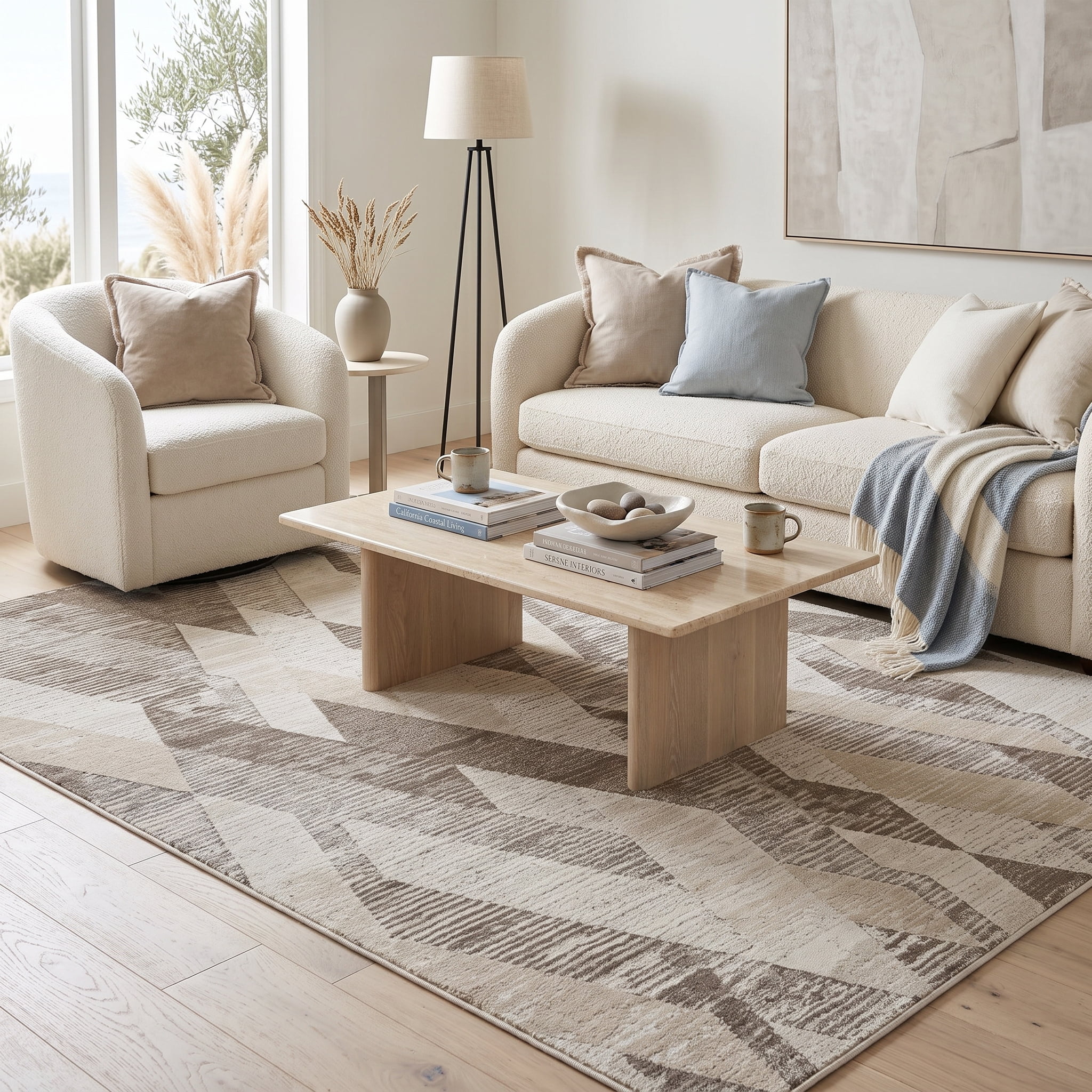 Harlow Hill Claire Gray Geometric Polyester Blend Indoor Area Rug10' x 13'10"