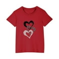 thumbnail image 1 of Posijego T-Shirt de la Saint-Valentin pour Garçons et Filles, T-Shirt Graphique avec Cœur, T-Shirts à Manches Courtes pour Enfants, Hauts en Coton, Vêtements, 1 of 6