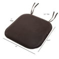 thumbnail image 2 of Memory Foam Chair Cushion-Square 16”x 16.25” Plush Chair Pad with Ties and PVC Dot Backing for Kitchen, Dining Room, or Porch by Lavish Home (Brown), 2 of 8
