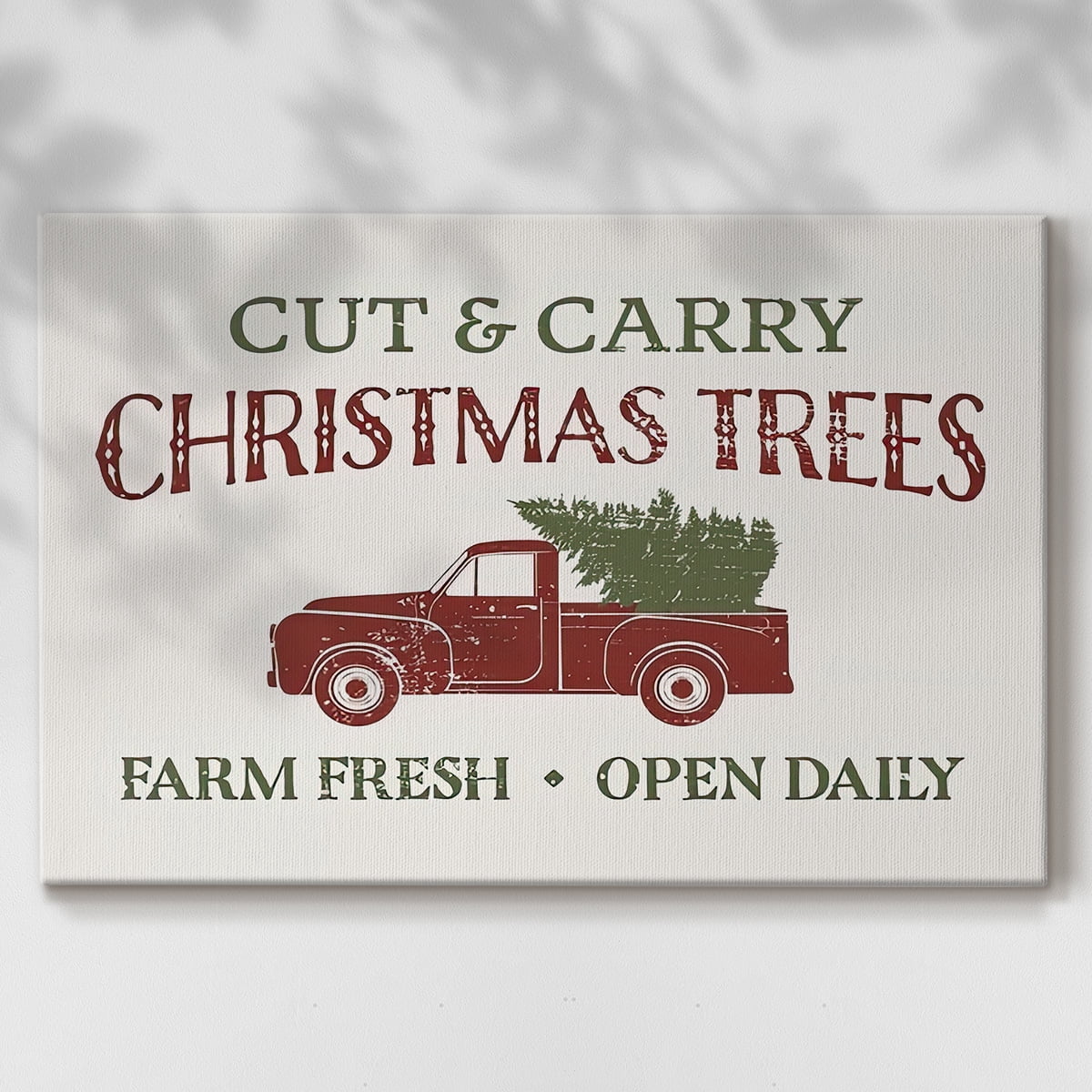 Christmas Farm Sign II- Gallery Wrapped Canvas