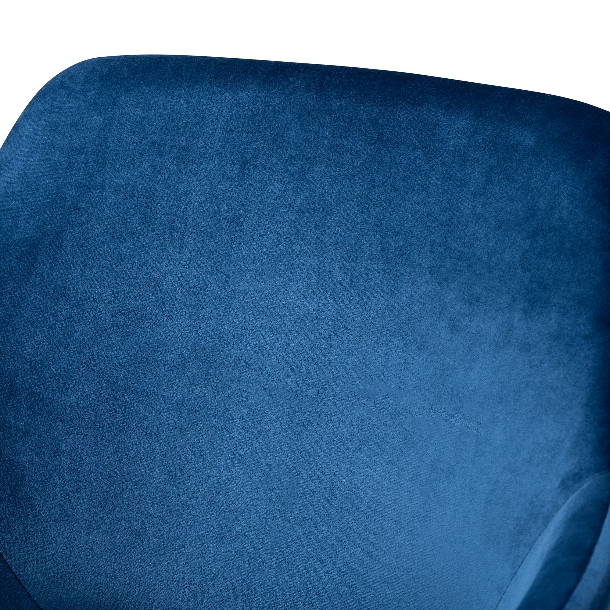 Baxton Studio Germaine Glam and Luxe Navy Blue Velvet Fabric Upholstered Gold Finished 2-Piece Metal Dining Chair Set