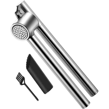 

SLGHLSAHG Garlic Press Heavy Duty Garlic Mincer Stainless Steel Garlic Crusher Garlic Crusher Tool Set Easy Clean Dishwasher Safe & Rust-Proof Garlic Mincer Tool for Home Kitchen A4701