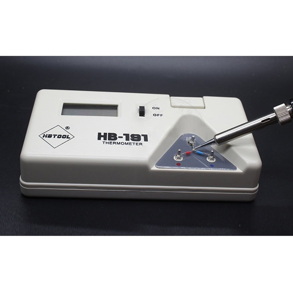191 Temperature Tester Lcd Digital Display Soldering Iron Tip Thermometer + Line