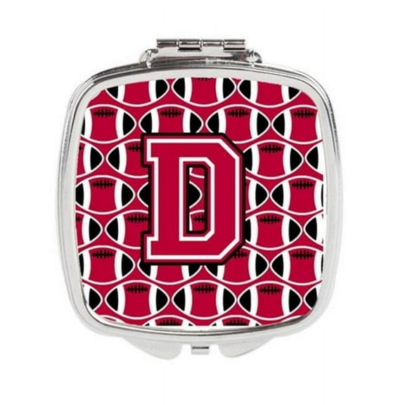 Letter D Football Crimson & White Compact Mirror