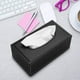 thumbnail image 5 of (Negro) Caja de pañuelos de cuero, cubierta de caja de pañuelos de papel rectangular, soporte organizador de servilletas, sala de almacenamiento para el hogar, oficina, decoración del coche, 5 of 5