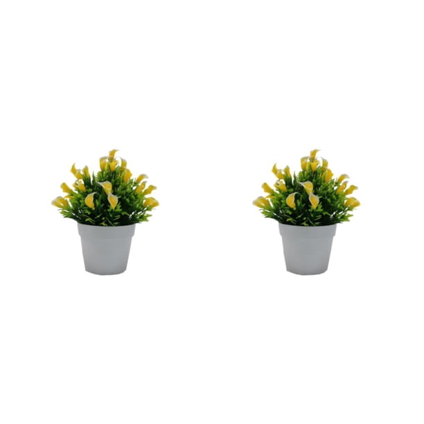 Bearachild Planta artificial Elegante Bajo mantenimiento Durabilidad duradera Plantas artificiales para interiores o exteriores amarillo 2Conjunto