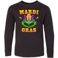 thumbnail image 3 of Inktastic Mardi Gras with Green Masquerade Mask Long Sleeve Youth T-Shirt, 3 of 5