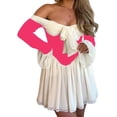 thumbnail image 3 of Fanvereka Vestido de verano Y2k para mujer, sin tirantes, con hombros descubiertos, color sólido, acanalado, acampanado, mini vestido de fiesta club, 3 of 5