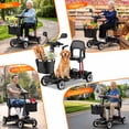 thumbnail image 5 of Havlo 4-Wheel Mobility Scooter for Seniors & Adults, 12.4-Mile Range, Removable Lithium Battery, Wider Adjustable Seat & Armrests, Foldable Electric Mobility Scooter for Everyday & Outdoor Use,Black, 5 of 12