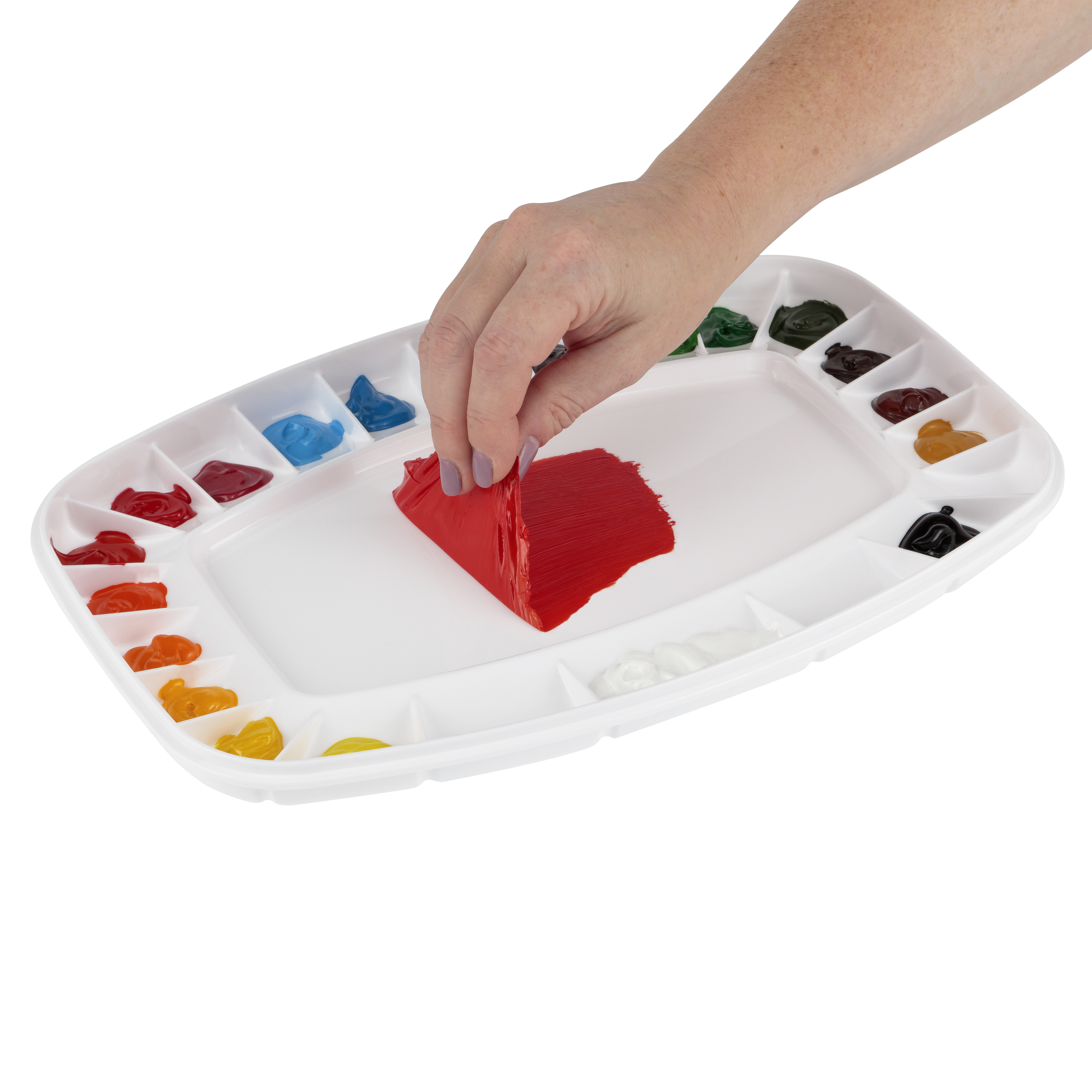 Soho Urban Artist Air Tight Mixed Media Color Palette - Stay Wet Palette For Acrylic Painting, Oil Colors, Water Colors, Alcohol Inks - Easy to Clean 23-Wells (5 X 9 Mixing Area)