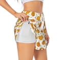 thumbnail image 3 of Lsque Pumpkin Maple Leaves Printed Women's Running Shorts with Liner Pockets,Elastic Quick Dry Workout Athletic Gym Yoga Shorts,Womens High Waist Shorts-X-Large, 3 of 9