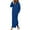 Blue, variant on Wlynlyn Womens Hoodies Dress Long Sleeve Drawstring V Neck Casual Loose Hooded Sweatshirt Fall Solid Slit Sweat Dresses with Pocket