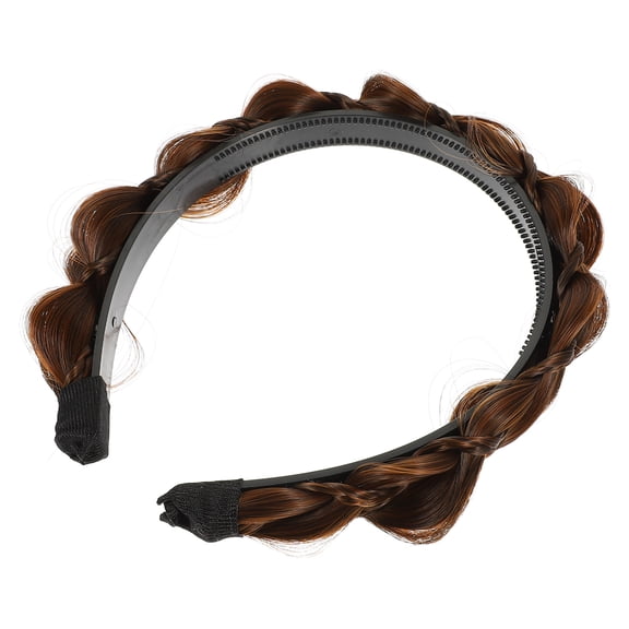 Soimiss Women Headdress Fishbone Braid Headband Light Brown Synthetic 1Pcs