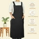 thumbnail image 4 of Delantal de algodón y lino de Unique Bargains, delantal cruzado con bolsillos, vestido para mujeres para hornear, negro, 4 of 7