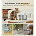 thumbnail image 2 of Fuente de agua inalámbrica para gatos WILKIEE de acero inoxidable, 4,1 L, 2 of 8