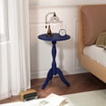 thumbnail image 6 of HLR Round Small End Table, Wooden Pedestal Side Coffee Table,  Vintage Accent Nightstand for Living Room, Entryway, Navy Blue, 6 of 7