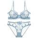 thumbnail image 3 of Conjunto de sujetador transparente con bordado de lencería súper sexy de Europa y Estados Unidos para mujer, pechos grandes, talla pequeña, 3 of 5