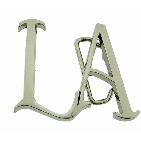 LA Initials Los Angeles City California USA DIE-CUT Silver Chrome Belt Buckle Rodeo Cowboy Texas Style Metal New