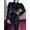 Black, variant on Down-filled peplum jacket (M, Red)