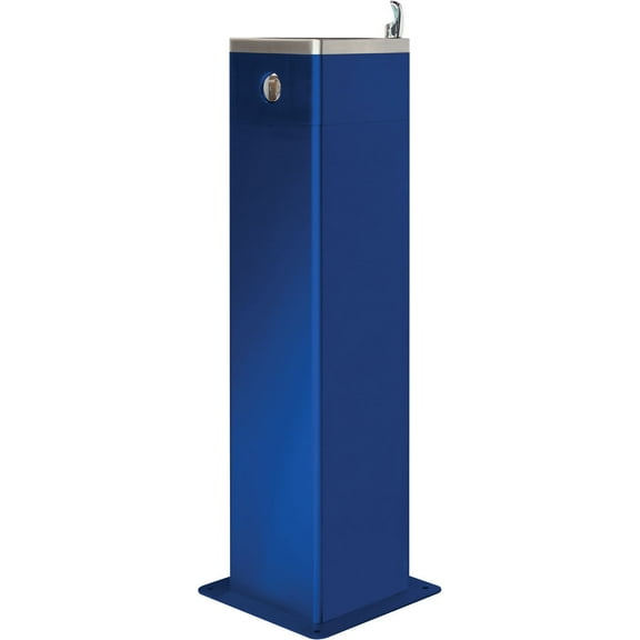 Outdoor Pedestal Drinking Fountain, Blue Powder Coat
