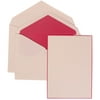 JAM Paper Wedding Invitation Set, Large, 5 1/2 x 7 3/4, Bright Border Set, Pink Card with Pink Lined Envelope, 100/pack