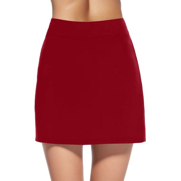 Falda pantalón ligera y elástica para mujer para correr y jugar al tenis: falda deportiva con forro, tallas reales, poliéster, S-XXL.