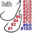 thumbnail image 2 of Anzuelos de pesca de gusano de espacio ancho de 20 piezas, anzuelo de lubina grande, anzuelo negro de acero de alto carbono, anzuelo de púas para señuelo de pesca suave Tan Jianjun unisex, 2 of 2