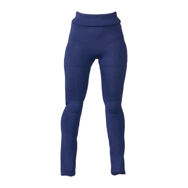 Leggings de yoga para minimuñeca a escala 1/12, pantalones largos elásticos, ropa para acción femenina Azul