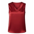thumbnail image 3 of Fgnfyis Women Tank Tops Casual Solid Color Sleeveless Tank Top Stretch Soft Breathable Summer Basic Shirt for Daily Wear Vest Women's Tops Red S, 3 of 5