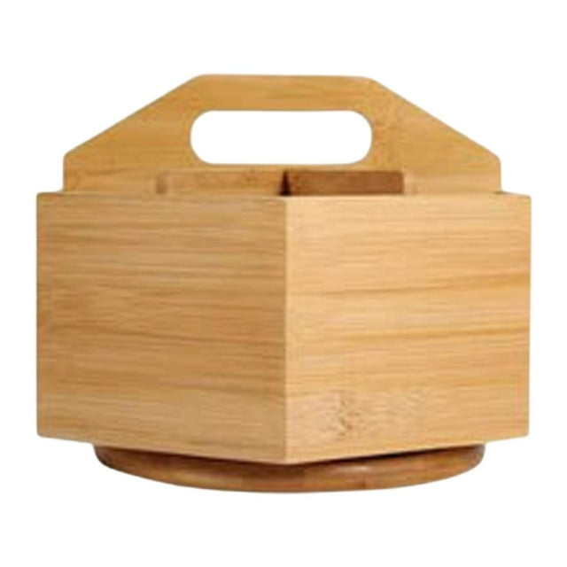 Organizador de escritorio perfecl soporte para teléfono giratorio de 360 grados de madera