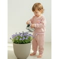 thumbnail image 4 of Caoirhny Baby Girls 2 Piece Outfits Creative Flower Embroidery Long Sleeve Crew Neck Tops and Elastic Waist Pants Set, 4 of 9
