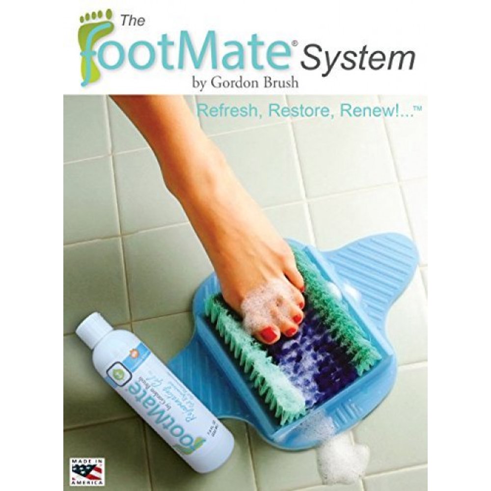 The FootMate System Foot Massager & Scrubber w/ Rejuvenating Gel, Blue