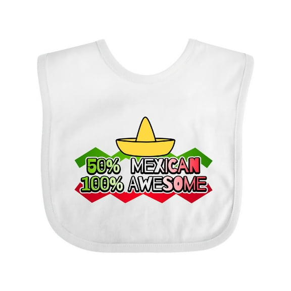 Inktastic 50% Mexican 100% Awesome Boys or Girls Baby Bib