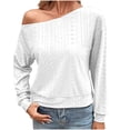 thumbnail image 1 of Pompotops Haut d'Automne Décontracté pour Femmes Couleur Unie Col Asymétrique Blouses Manches Longues Haut Manches Longues Col Asymétrique Blouses en Solde, 1 of 8